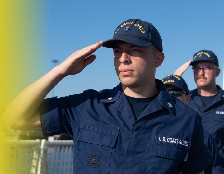 sevicemember saluting